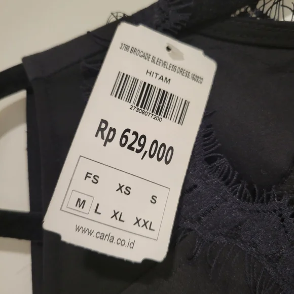 Carla Brocade Black Laced Sleeveless Dress Size 2 #654 - Picture 6 of 7